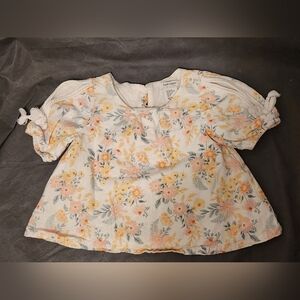 (3 ITEMS FOR $10)Haute Hippie Kids Floral Puff Sleeve Top Size 4